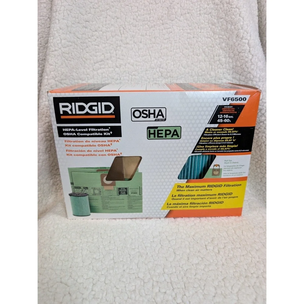 RIDGID OSHA Compatible Kit w/ HEPA Filter & Cyclonic Dust for 12-16‎ Gal Vacuums